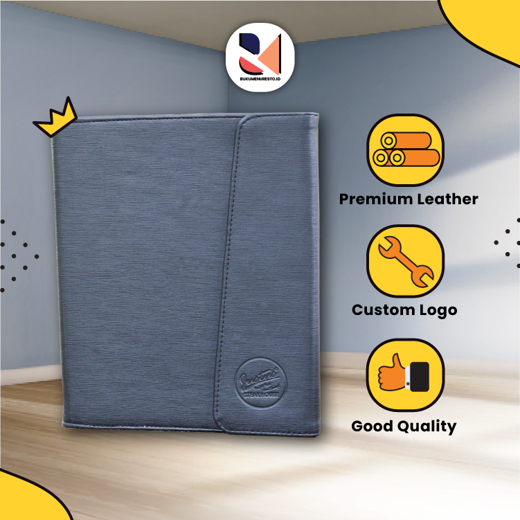 

COVER BUKU MENU HOTEL/KEDAI/RESTO/CAFE CUSTOM LOGO, TIPE MAGNET, PREMIUM LEATHER