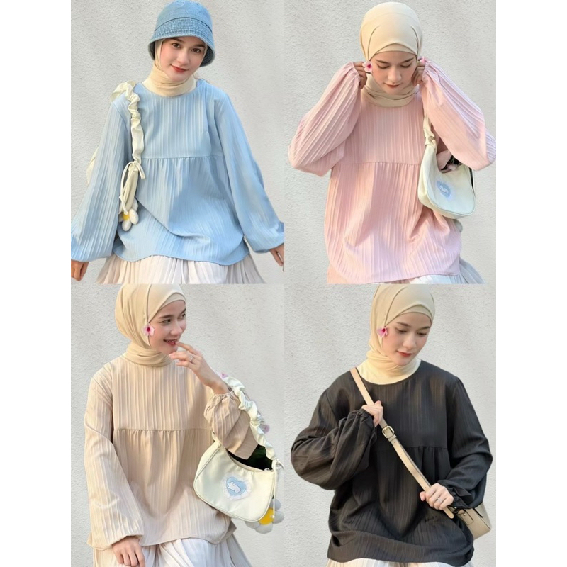 Audrey Top || Kemeja Wanita Oversize || Basic Shirt Kemeja Polos Atasan Kerja Lengan Panjang || Baju
