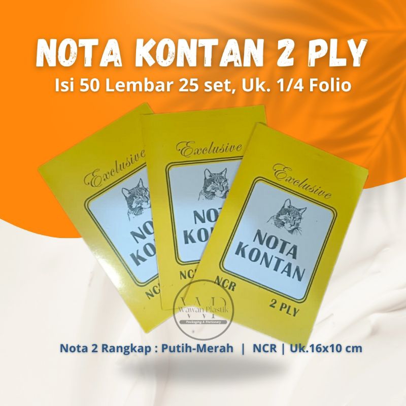 

Nota Kontan 2 Ply Ncr Murah / Nota Kontan NCR Ukuran 1/4 Folio