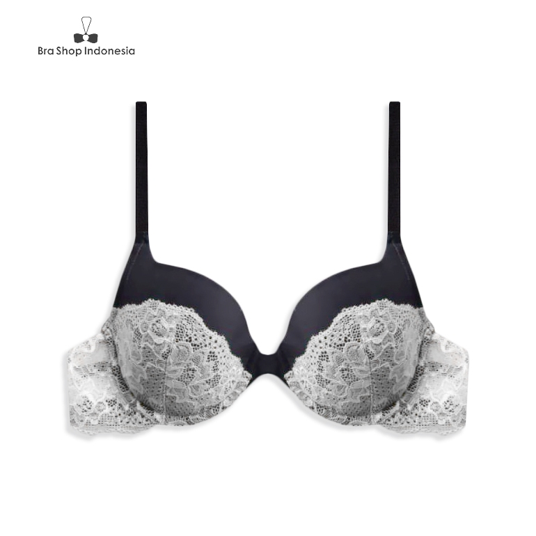 Bra Layered Half Lace Black White