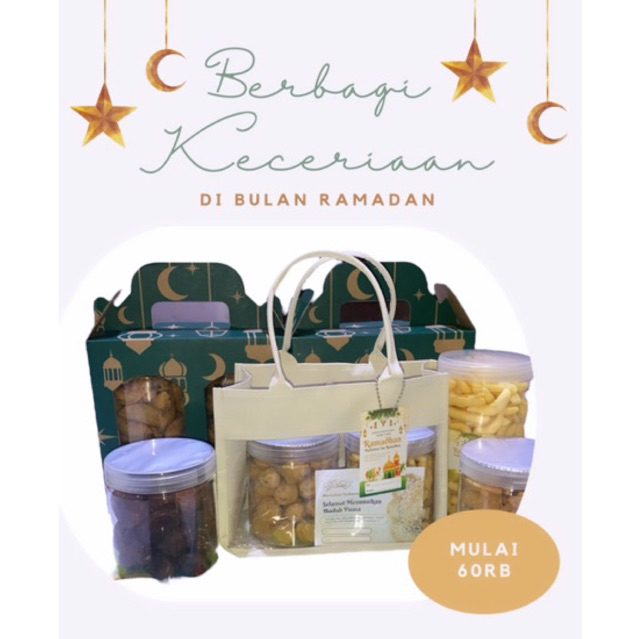 

paket hampers lebaran murah makanan kue snack jar toples 1000ml dan 600ml