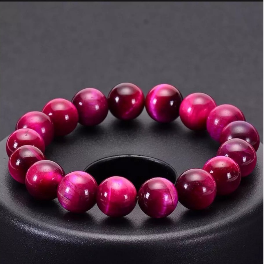 Gelang Batu Natural akuk Tiger Eye Original Garans Asli Merah