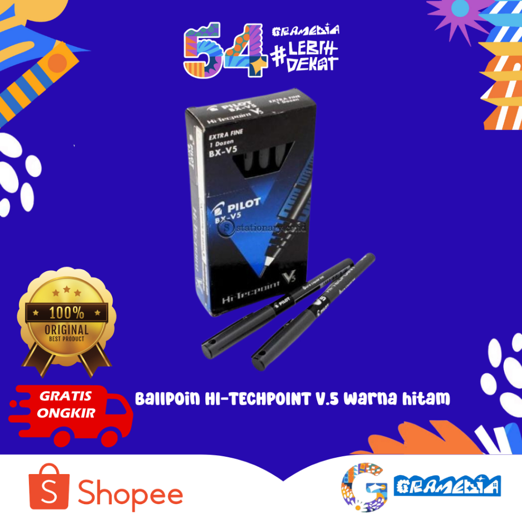 

Gramedia Bogor - Ballpoin Hi-Techpoint V.5 Warna Hitam