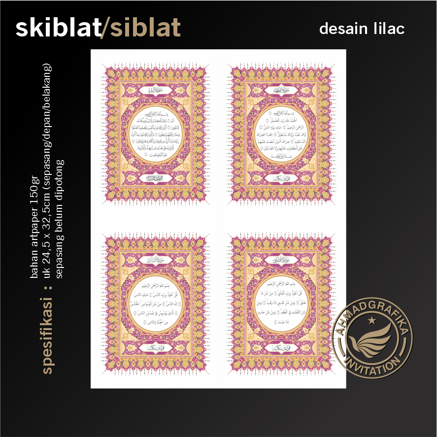 

Skiblat/Siblat Desain Warna Lilac Untuk Buku Yasin dan Majmu