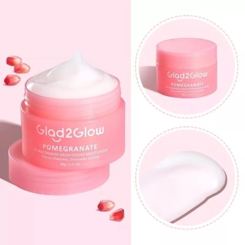 Glad2Glow pomegranate brightrning moisturizer / glad2glow moisturizer pink / glad2glow moisturizer b