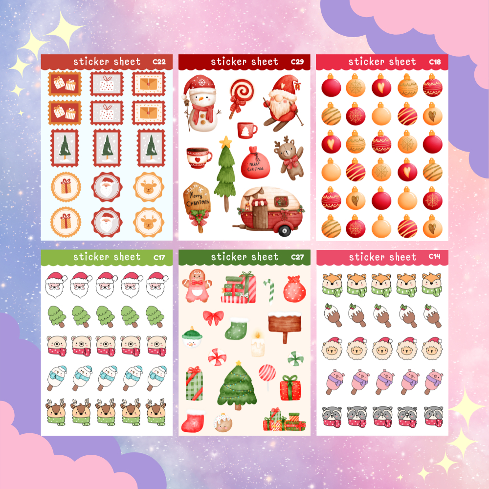 

STICKER SHEETS CHRISTMAS KARAKTER LUCU KADO AESTHETIC ANAK STIKER ANAK CUSTOM HAMPERS ULANG TAHUN