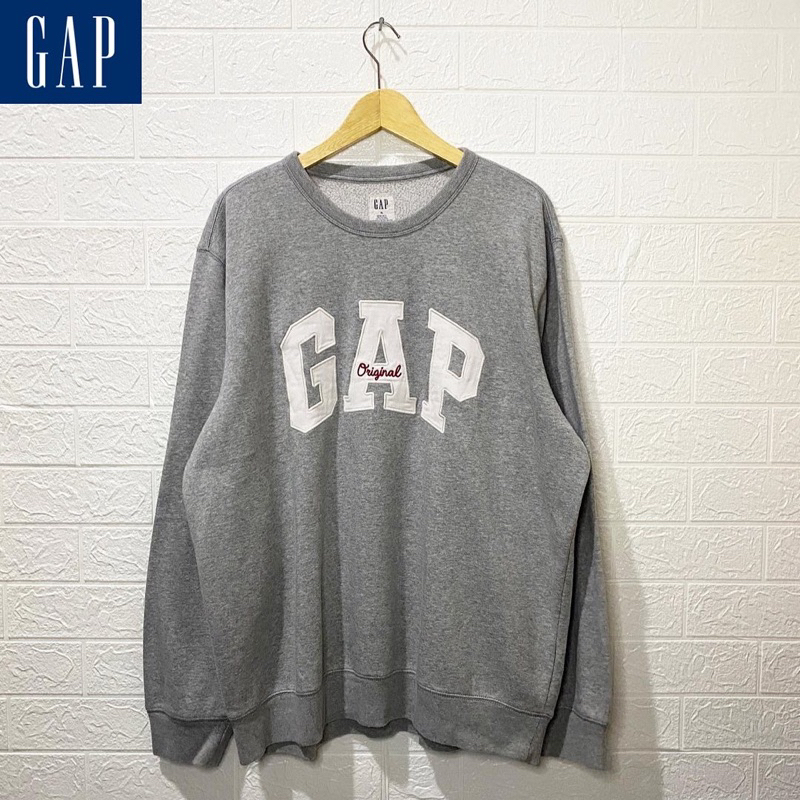 GAP Grey Big Logo original crewneck sweater