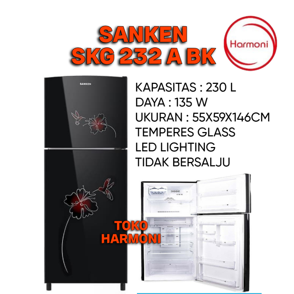 KULKAS SANKEN 2 PINTU TANPA SALJU 230 LITER KULKAS SANKEN 2 PINTU TANPA BUNGA ES KULKAS SANKEN 2 PIN