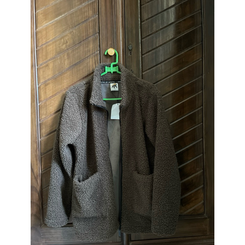 hoodie sherpa jaket cardigan sleting