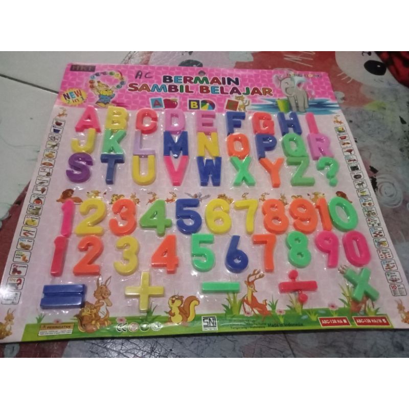 Magnet abc magnet huruf dan magnet angka tempelan magnet kulkas letter and number papan