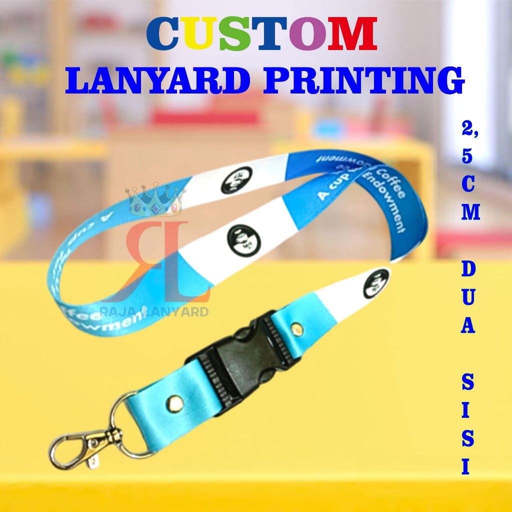 

CETAK TALI LANYARD PRINTING SUBLIM 2,5 CM 2 SISI/GANTUNGAN LANYARD GANTUNGAN EVEN PROMOS