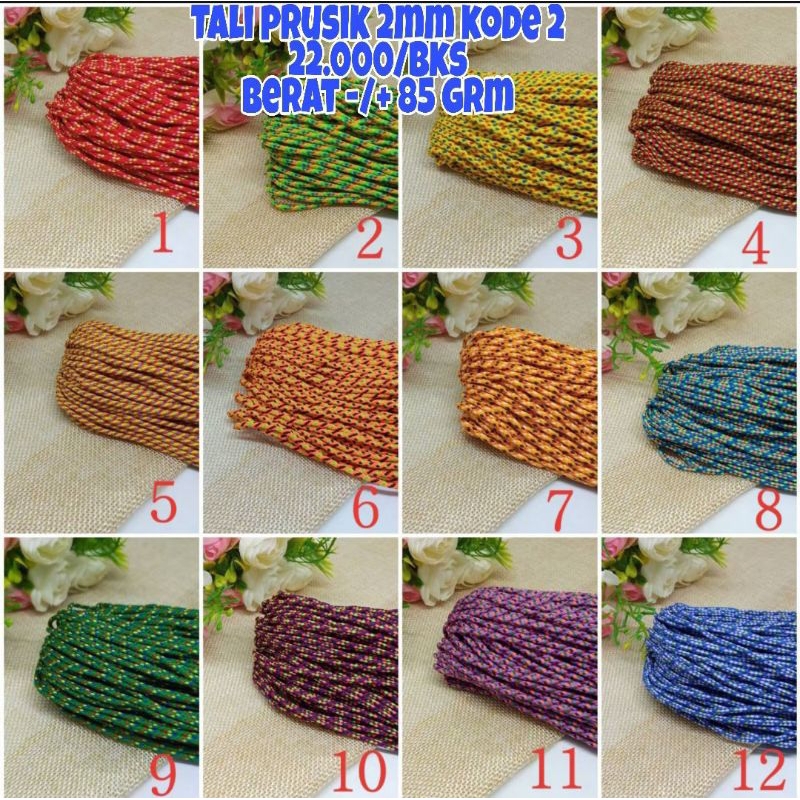 Tali Prusik Motif Tali Prusik 2mm Tali Prusik Warna