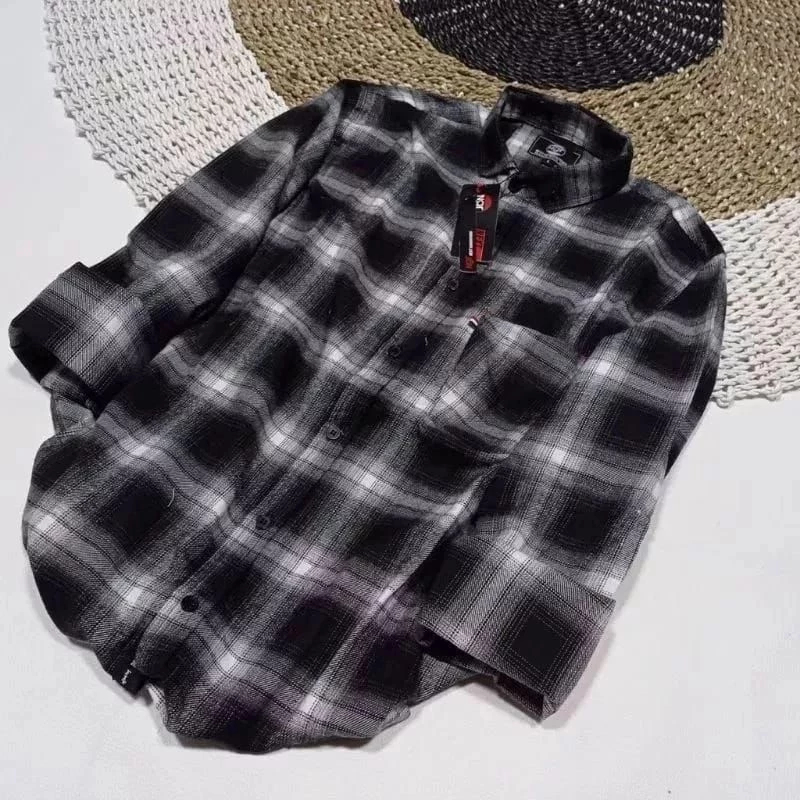 Kemeja flanel pria, kemeja flanel pria Original premium