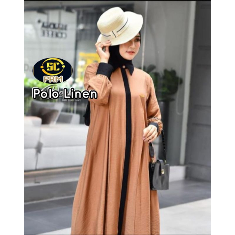 SETELAN WANITA TUNIK POLO LINEN PREMIUM/SETELAN TUNIK WANITA IMPORT PREMIUM