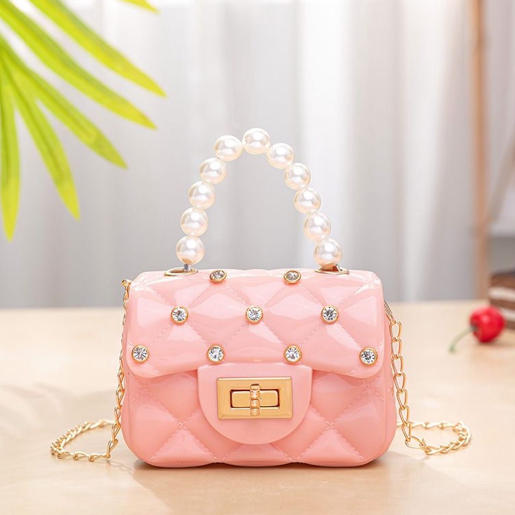 Subsidi TAS SELEMPANG JELLY RUBBER TAS SELEMPANG ANAK IMPORT KOREA TAS BAHU MOTIF DIAMOND MUTIARA