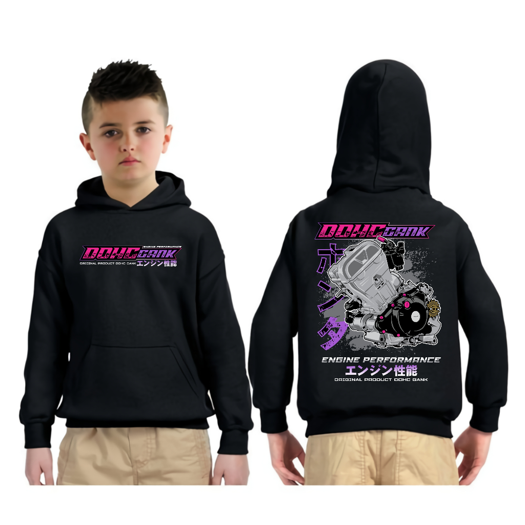 Jaket Hoodie Anak DOHC GANK Engine Performance PREMIUM