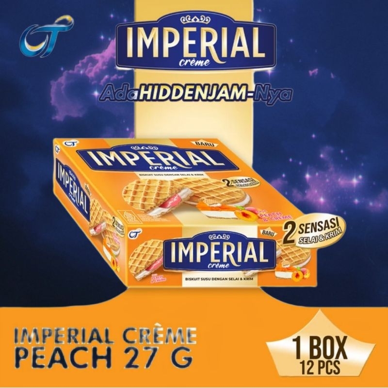 

RN_FROZEN - IMPERIAL CREME Peach Biskuit Krim PEACH 27gr - (1 Box isi 12 pcs)