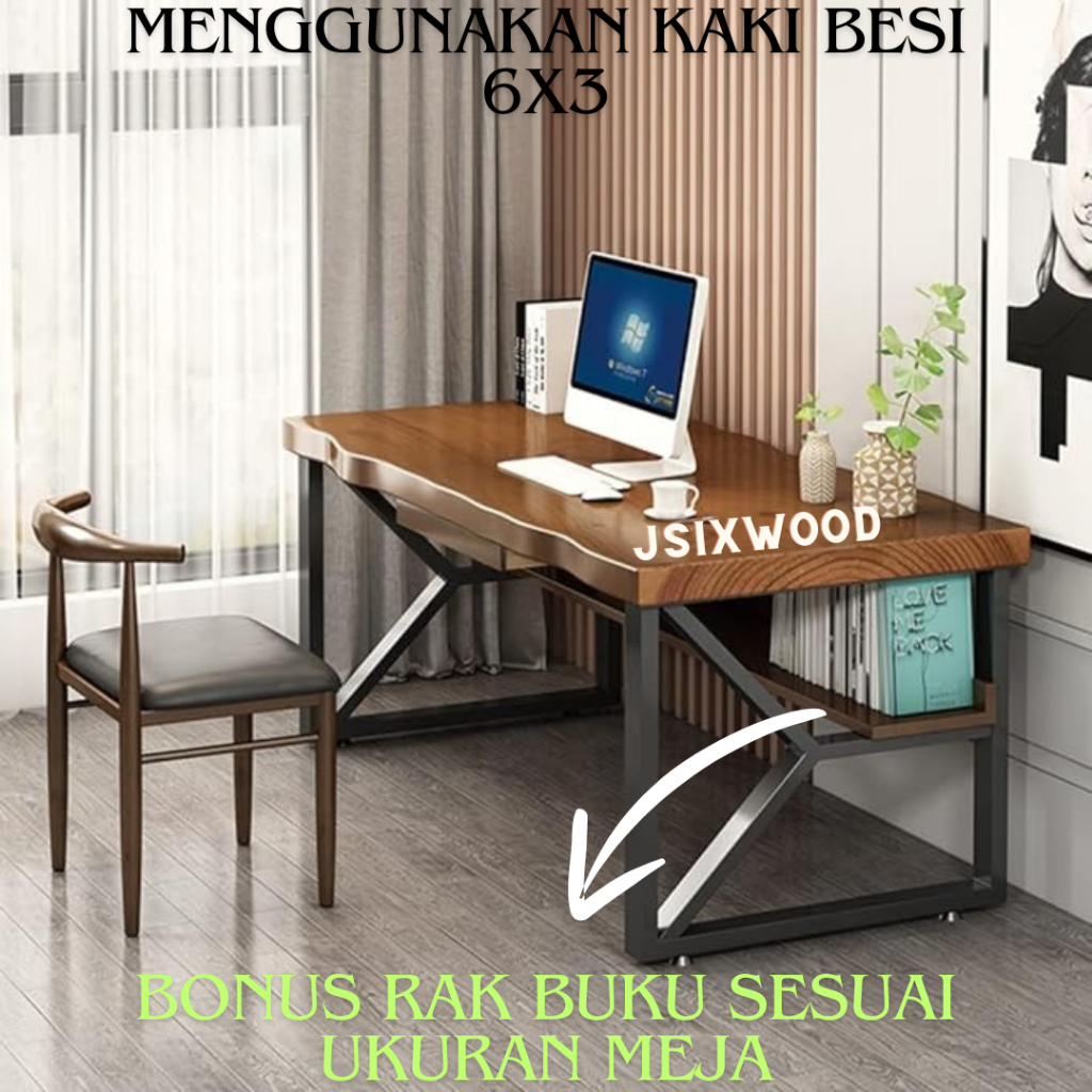 Meja Kantor | Meja Tulis | Meja Kerja | Meja Belajar | Meja Kayu Asli / Computer Desk