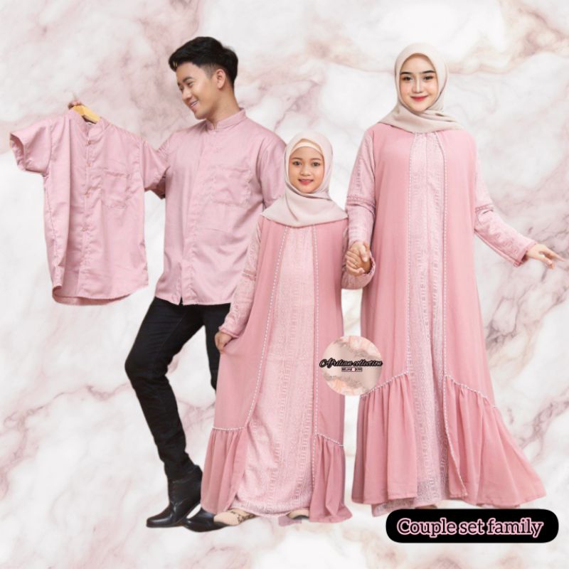 GERAI HIJAB BATANG- COUPLE SET FAMILY GAMIS LUNARA GAMIS BROKAT MUTIARA HAZIQA DRESS RAYA DRESS ENGA