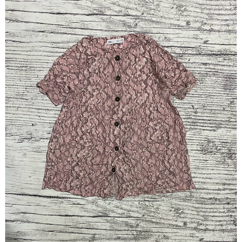 Blouse kaos kemeja Zara Kids anak motif bunga original second
