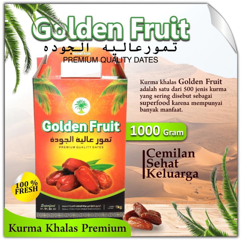 

KHALAS Golden Fruit Kurma Khalas 1 Kg Best Seller