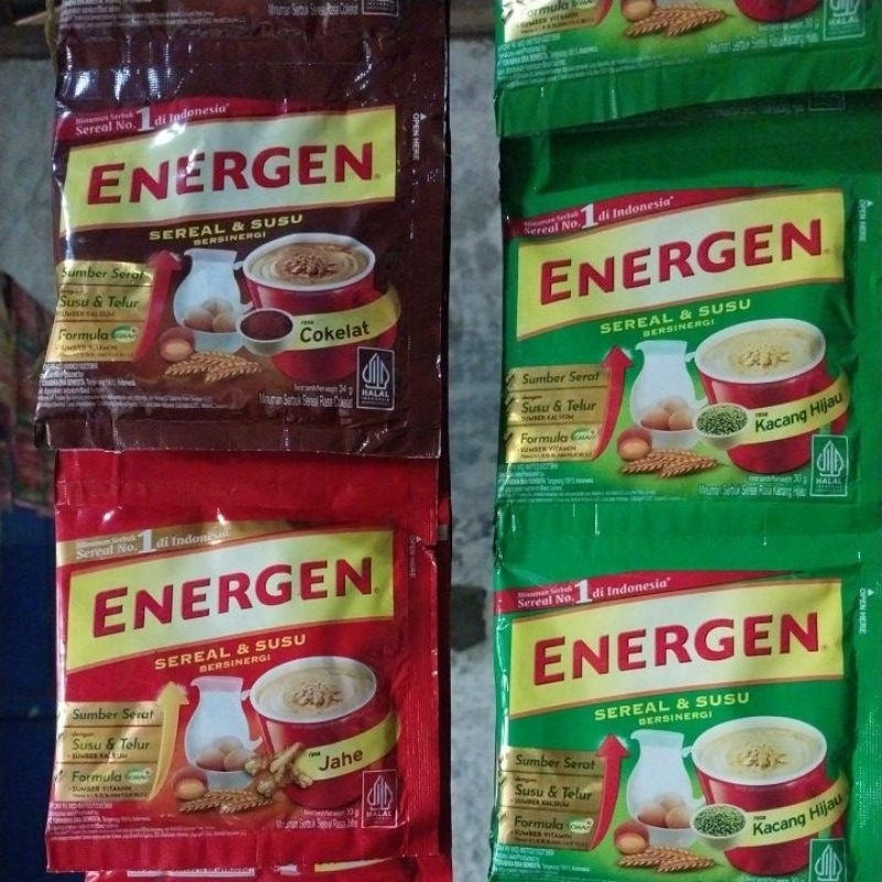 

Energen Sereal dan Susu Rasa Cokelat - Energen kacang hijau - energen jahe - minuman sereal