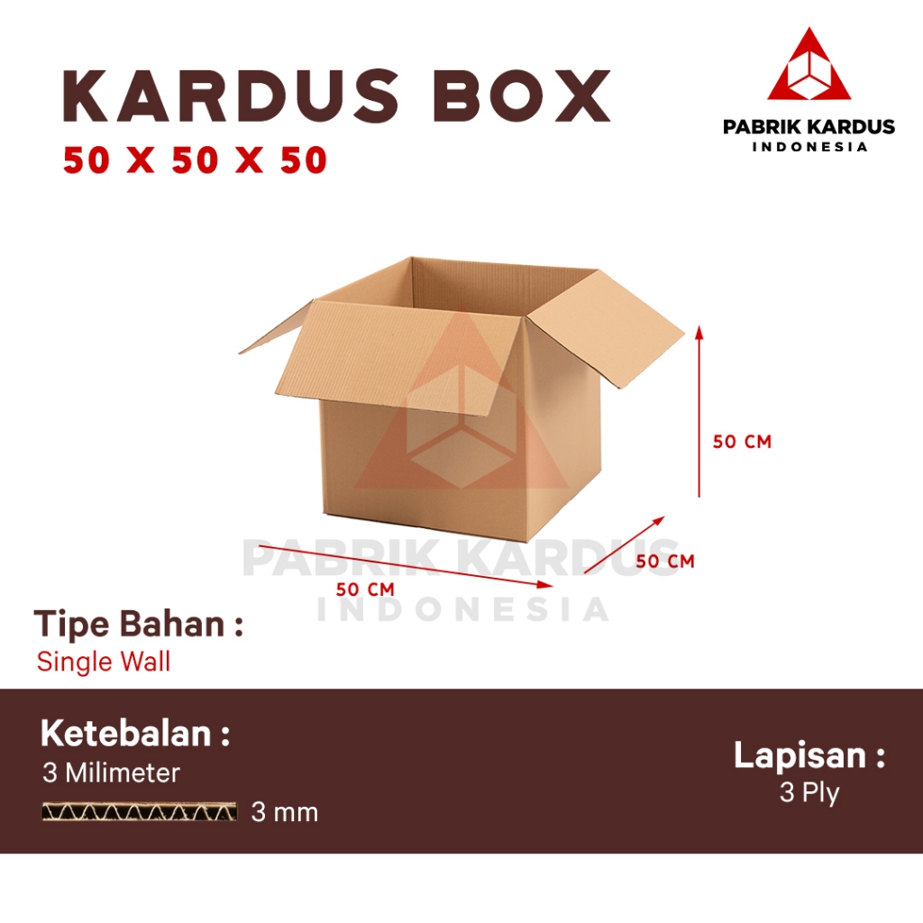 

Kardus Pindahan Single Wall 50x50x50 Dus Polos