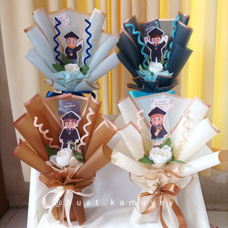 Buket Wisuda SD SMP SMA Kuliah|| Buket Topper Wisuda || Buket Wisuda Cewe Cowo