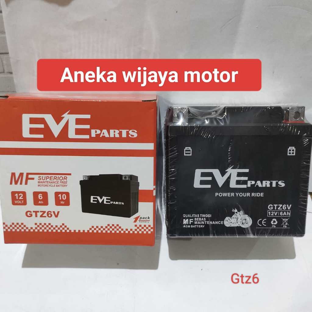 AKI EVE GTZ 6 AKI KERING GTZ6V MERK EVE 12V 6Ah