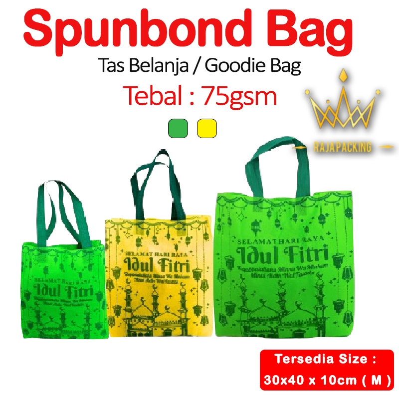 

Spunbond Goodie Bag Tas Belanja Model Tali Handle Kantong Kain KUNING & HIJAU ( SPECIAL IDUL FITRI )