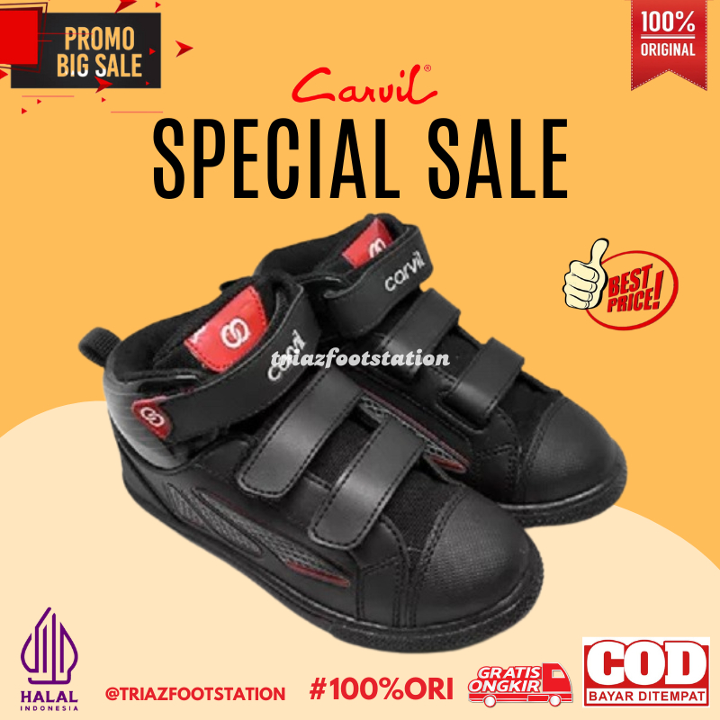 Carvil Sepatu Anak Laki-Laki WINGDREAM-C Sepatu Sekolah Boot Kasual Dijamin Murah | 100% Carvil Orig
