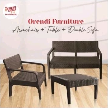 GESSLER SET Kursi Sofa Meja Plastik (3 in 1) - Furniture Set