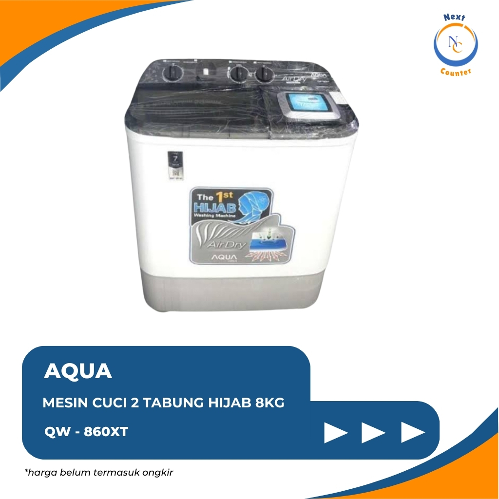 MESIN CUCI 2 TABUNG AQUA QW-860 XT HIJAB TWIN TUBE AQUA QW 860 XT