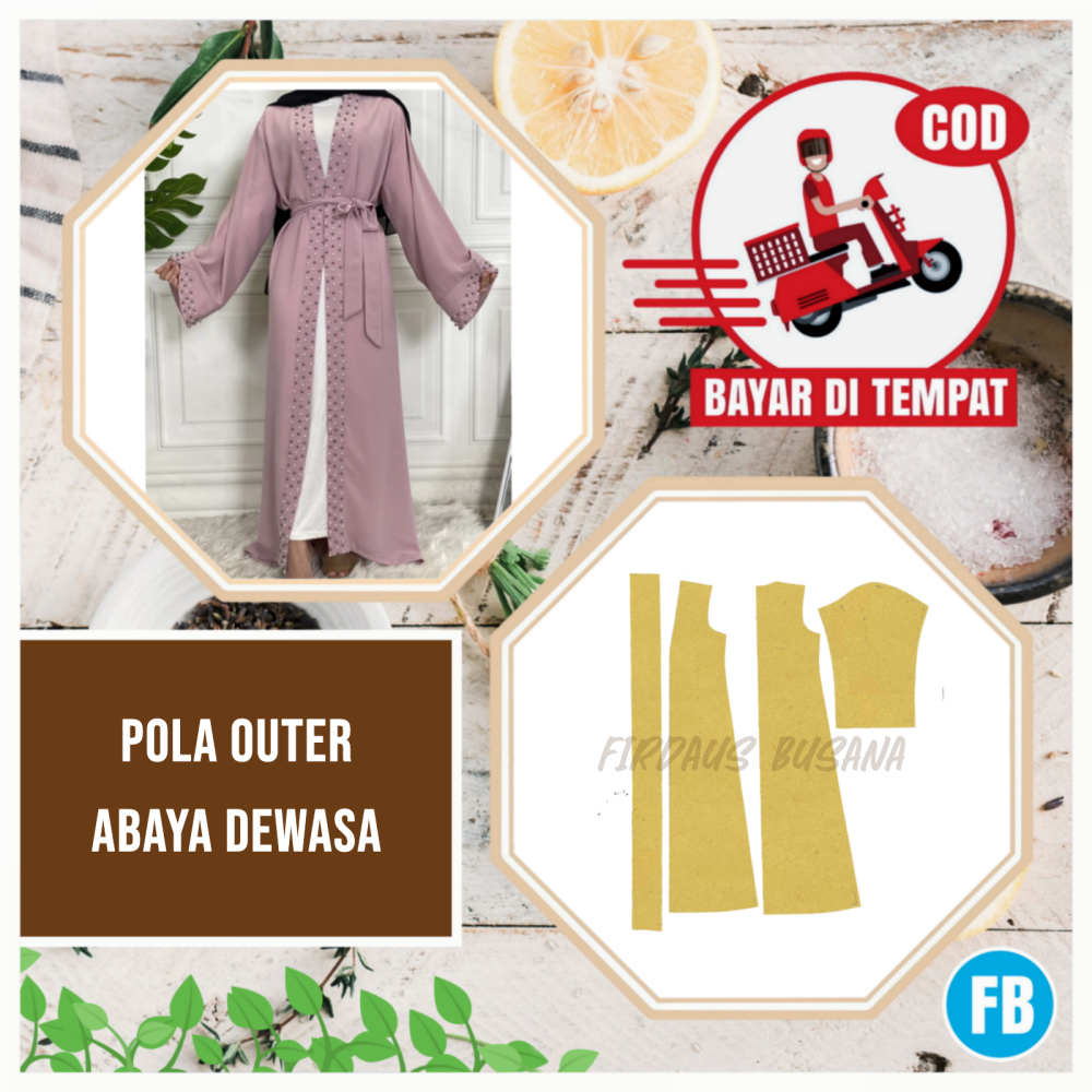【COD】Pola Outer Abaya Dewasa  | Pola Baju Wanita Lengkap | Pola Instan | Pola Jiplak | Pola Jahitan 