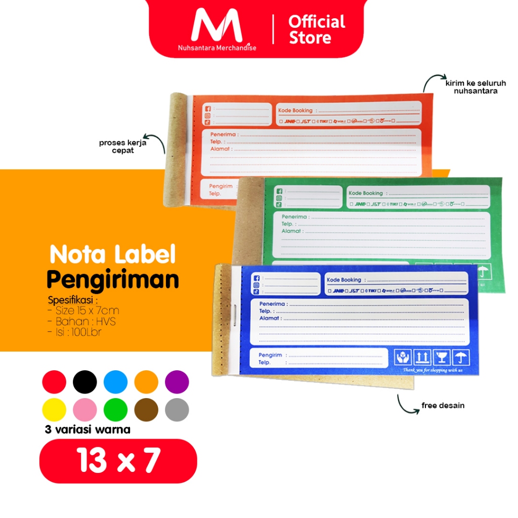 Label Nota Pengiriman Label Pengiriman Nota Olshop Isi 100 Lembar