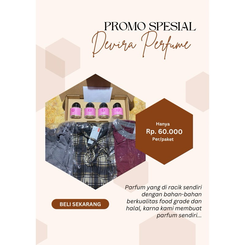 PAKET SULTAN dapat 4 parfum ukuran 70 ml dan baju thrift