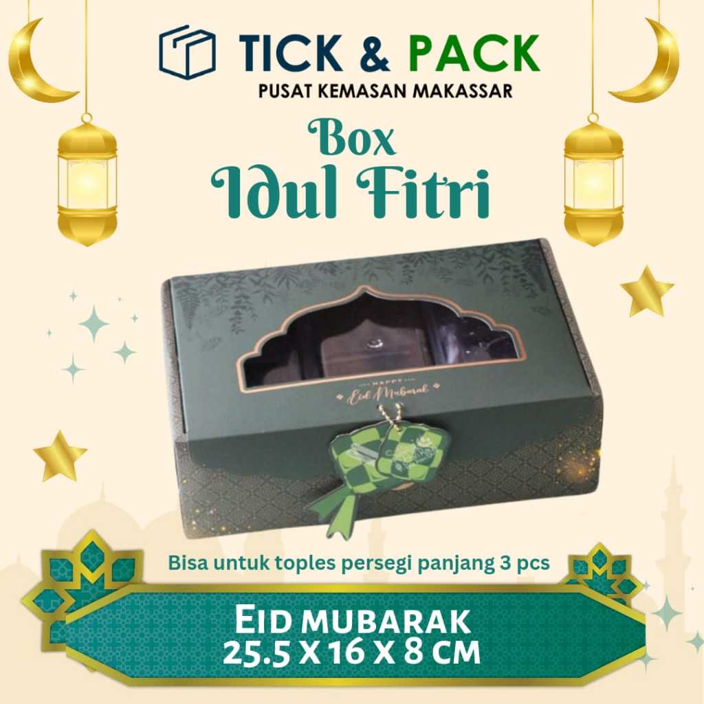 

[ Isi 5 } Dus Idul Fitri Untuk 3 Toples 350Gr Persegi Panjang Kemasan Kue Dus Packaging Box Kue Dus Kue Kardus