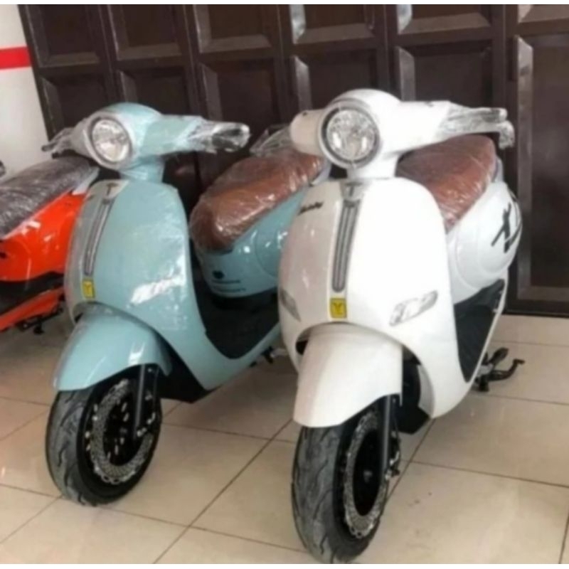 Sepeda Listrik Uwinfly T3 Progres Terbaru type Vespa Electrik-Bike-White