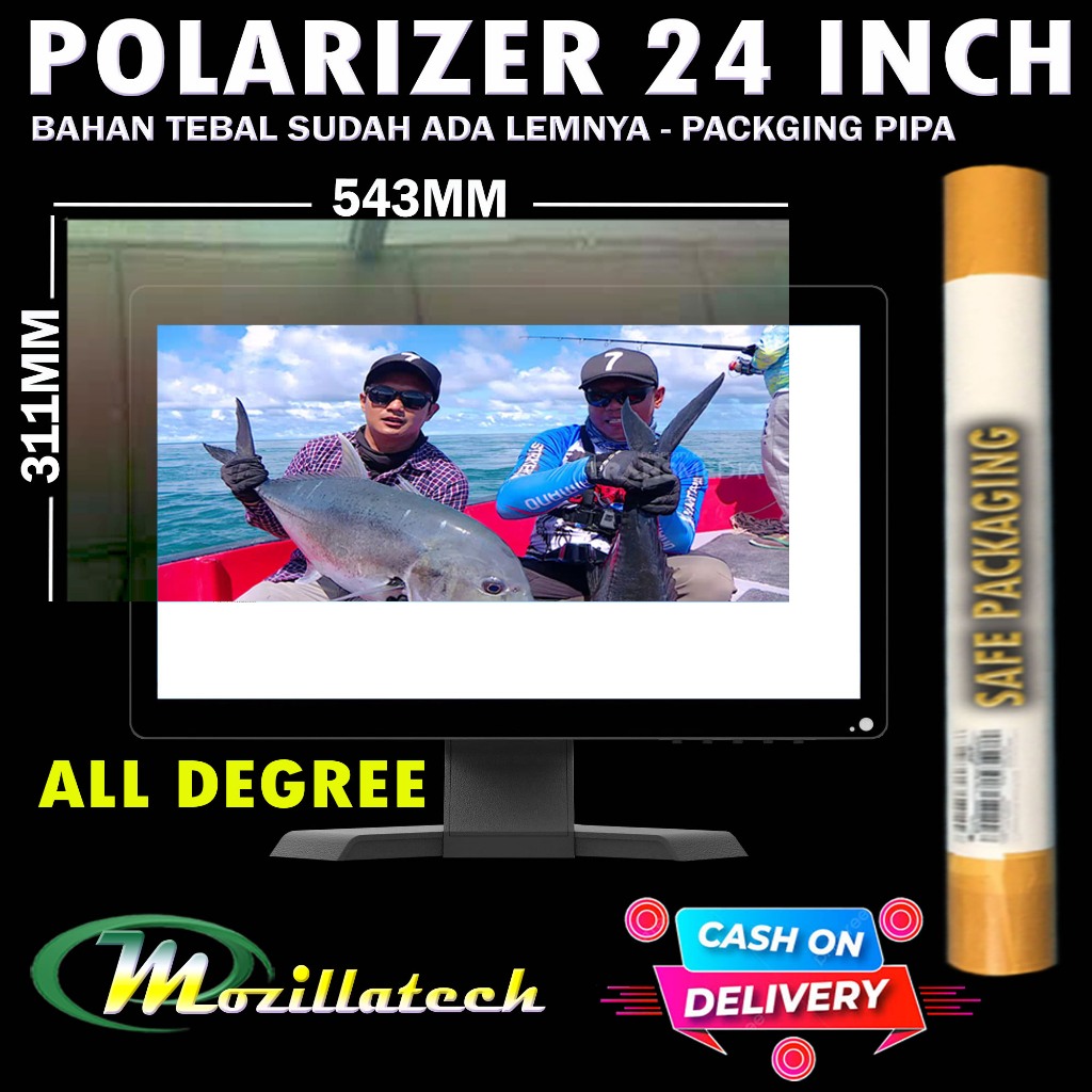 POLARIZER 24 POLARIS POLARIZER LCD TV LCD 24 IN 24INCH 0 DERAJAT LAPISAN LUAR GLOSSY MENGKILAT