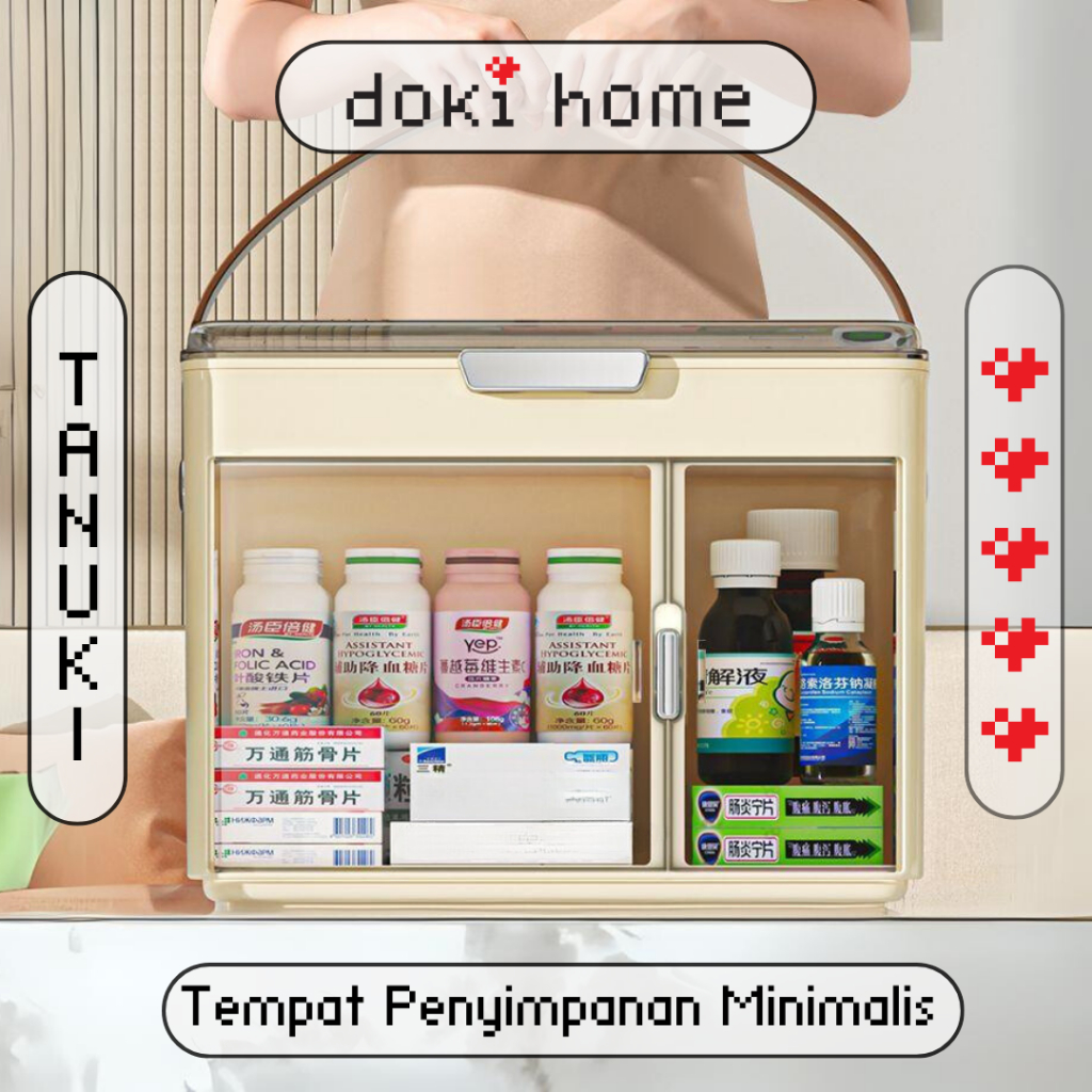 |DOKI| TANUKI Kotak Obat Serbaguna Organizer P3K Tingkat Storage Box Susun Obat Obatan Praktis