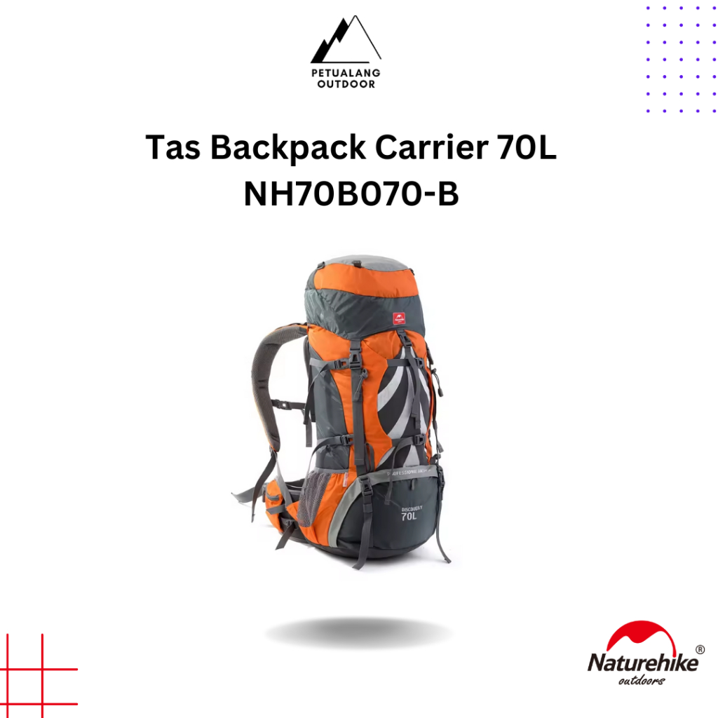Naturehike Tas Gunung NH70B070-B Backpack Carrier 70L