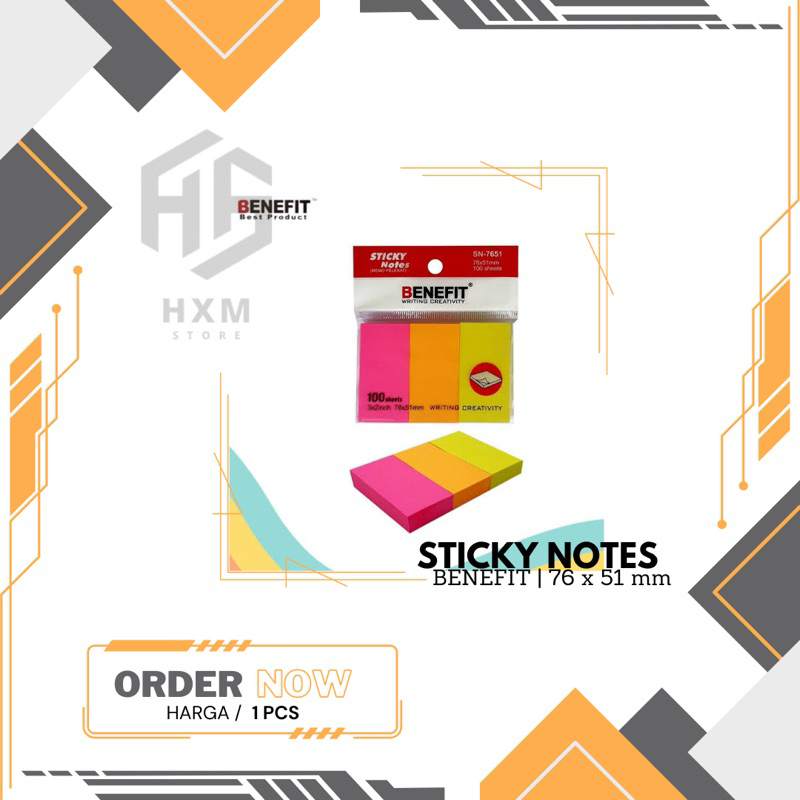 

Sticky Notes BENEFIT 3 Warna