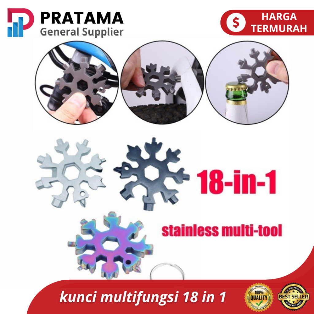 kunci salju / Multi tool Pocket Wrench / kunci serbaguna 18 in 1 | surabaya