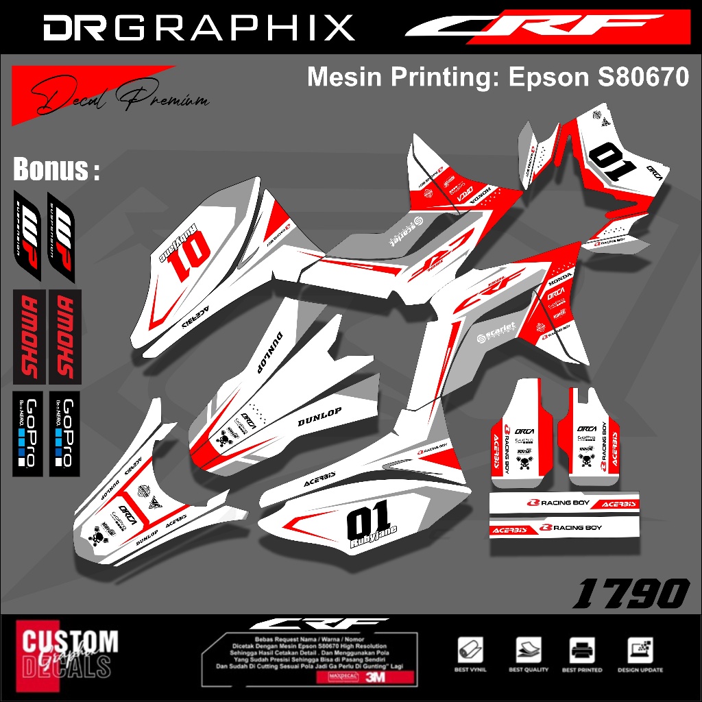 Decal crf 150 l full body stiker motor crf 150 l full body stiker decal crf hologram aksesoris motor