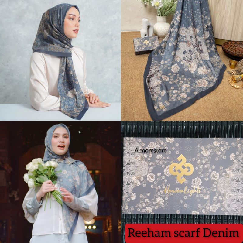 Reeham scarf denim x dwihanda heaven lights hl