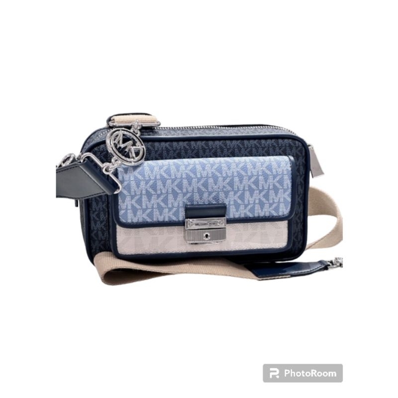 Michael MK NBU Small Bradshaw Chambray Navy Original Authentic