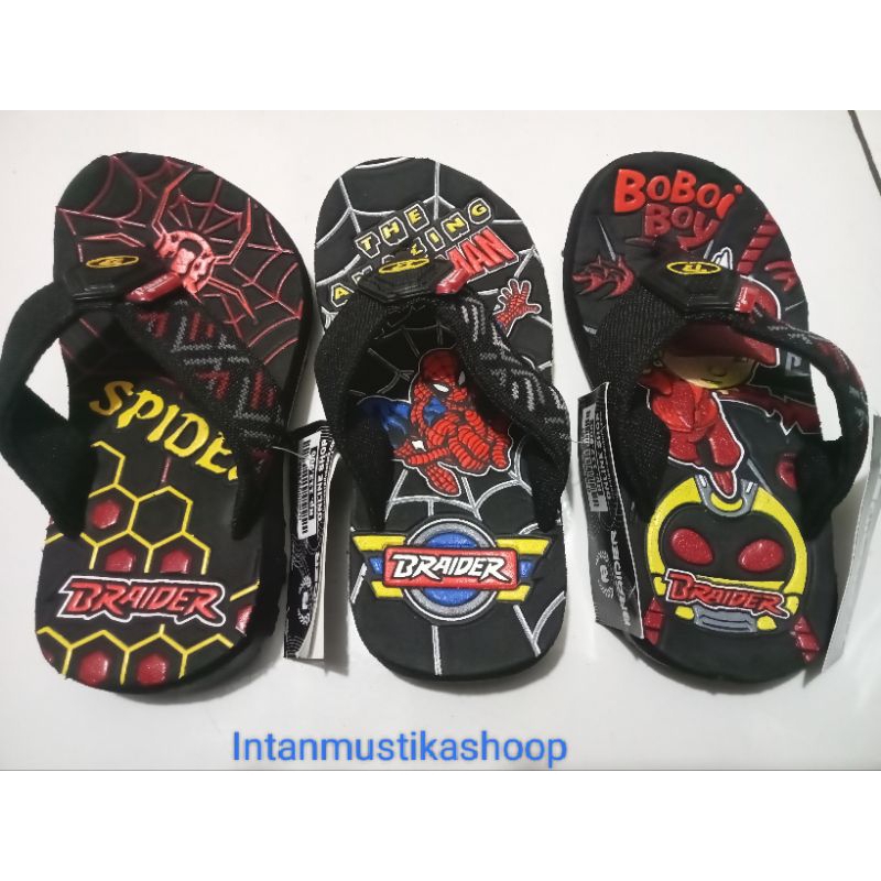 sandal anak karakter superhero, sandal anak laki2, sandal gunung anak, sandal karet