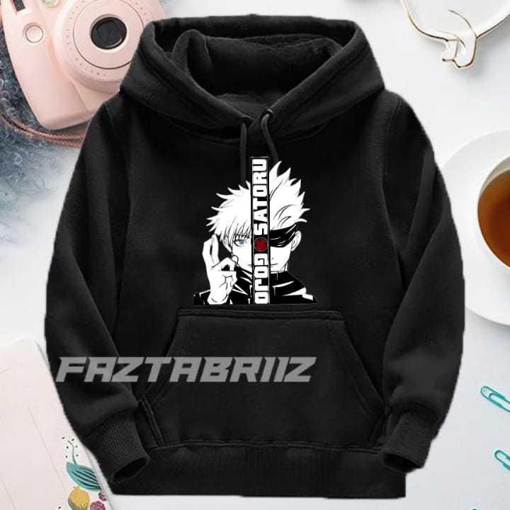 SWEATER HOODIE ANAK LAKI-LAKI/PEREMPUAN MOTIF GOJO SATORU EDISI ANIME UNTUK UMUR 2-12 TAHUN