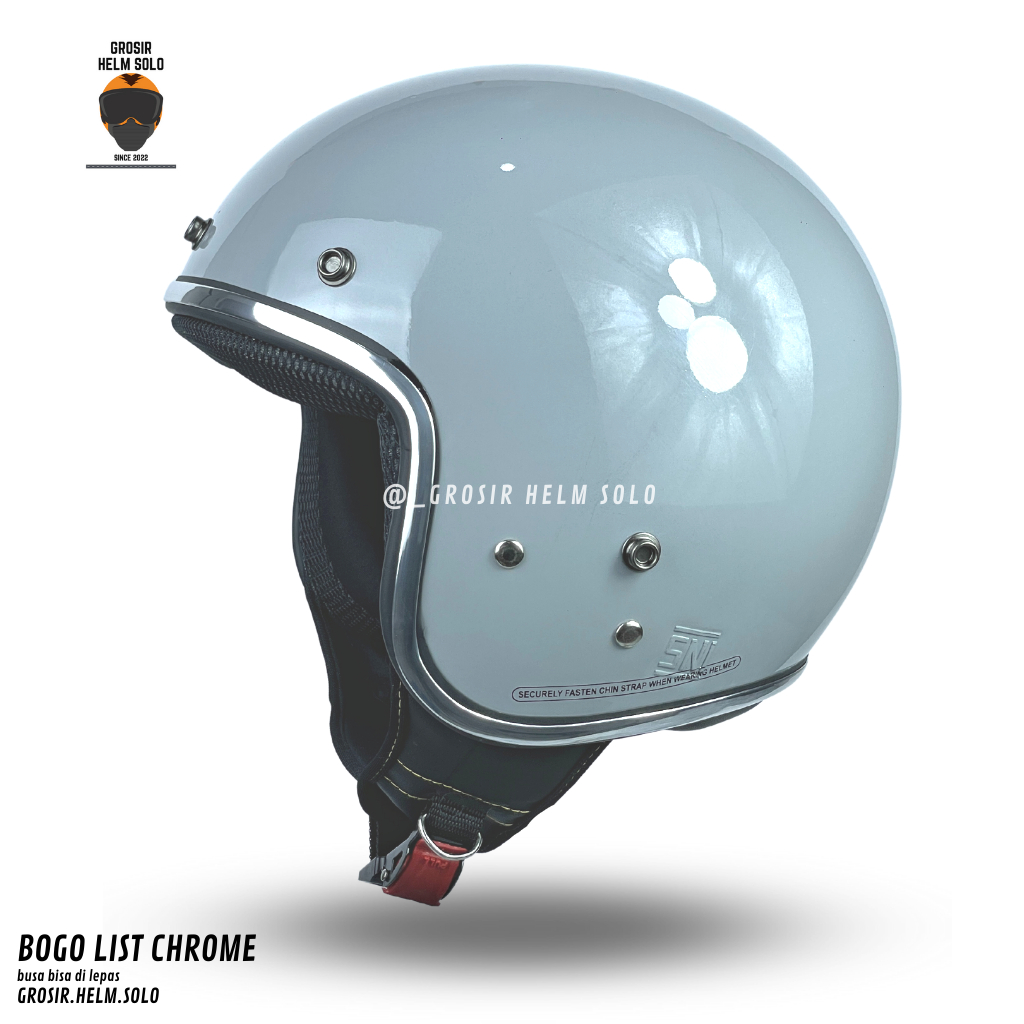 HELM BOGO DEWASA LIST CROM RETRO TERBARU SNI