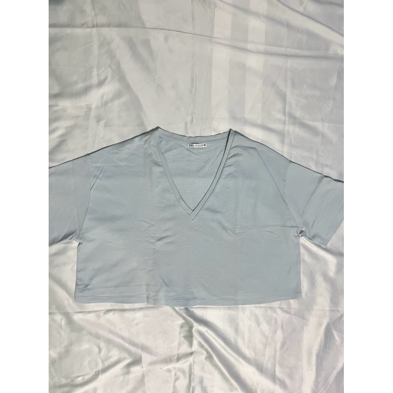baju kaos crop tee zara